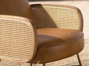 Fotoliu design LUX, Ratan, Piele Naturala 5162