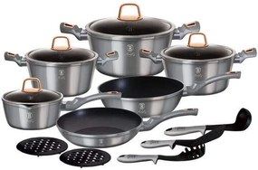Set oale si tigai marmorate (15 piese) din aluminiu forjat Moonlight Collection Berlinger Haus BH 6022