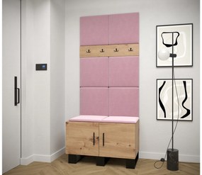 Set mobilier pentru hol Amanda 4 (Stejar artisan + roz). 1085885