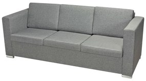 Set canapele, 2 piese, gri deschis, material textil Gri deschis, 2 locuri + 3 locuri