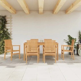 vidaXL Set mobilier de grădină, 7 piese, lemn masiv de tec