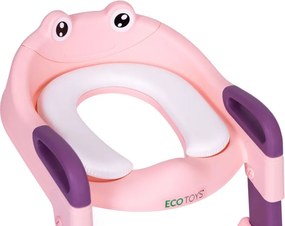 Șezut de toaletă pentru copii cu trepte - roz