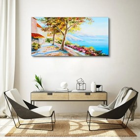 Tablou canvas flori copaci mare cer