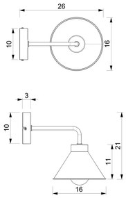 Lampă de perete DEMET 1xE27/60W/230V neagră/aurie