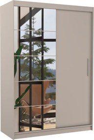 Dulap cu uși glisante ESTI – cu oglindă – 150x59x215 cm – Cașmir
