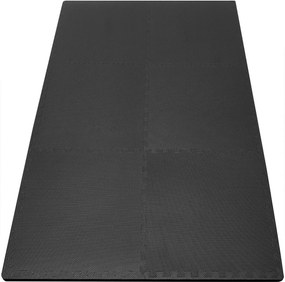 Covor pentru protectie pardoseala Puzzle 6 bucati Negru