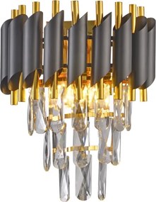 Brilagi - Aplică de perete ECLIPSE 2xE14/10W/230V negru/auriu