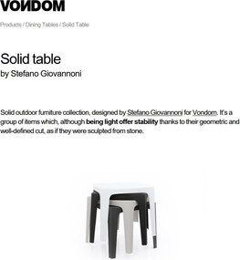 Set de 4 Mese moderne de exterior / interior design premium SOLID TABLE Vondom