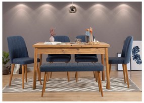 Set sufragerie Santo set (pentru 6 persoane) (Stejar + Albastru închis) . 1102557