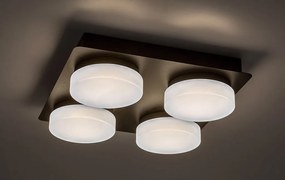 Plafoniera LED pentru baie design modern IP44 Attichus negru, alb 28x28cm