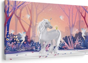 Tablou - Unicorn în pădurea fermecată (90x60 cm)