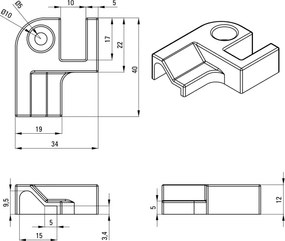 Kerria Plus Componentă, pentru unirea ușilor de duș cu paravane - pentru cabine încastrate Finisaj: Crom KTS_011X
