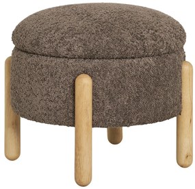 Medas puf cu depozitare, bouclé, maro, natural