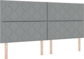 vidaXL Tăblie LED Gri deschis 200 cm țesătură