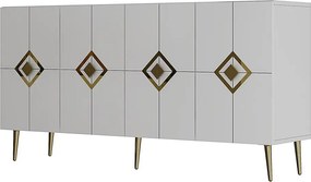 Consola, Hanah Home, Robber KB150, 150x75x35 cm, Alb/Auriu
