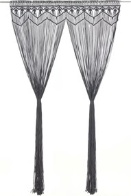 vidaXL Perdea macrame, antracit, 140 x 240 cm, bumbac