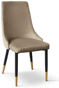 SET 4 Scaune Oro, structura metalica, catifea - BEJ TORTORA - CATIFEA - NEGRU - STANDARD
