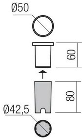 Redo 90042 - Lampă încastrată exterior LED INCAS LED/2,3W/230V IP65