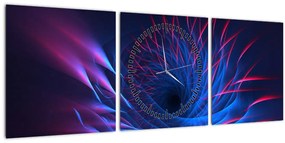 Tablou - abstaracție cu floare (cu ceas) (90x30 cm)