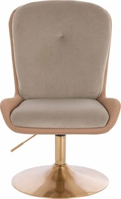 HR690N Scaun Velvet&amp;soft Piele Pu Latte/Carmel Latte Bază Aurie