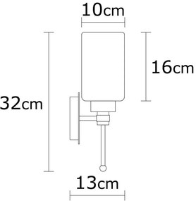 Aplică de perete albă/argintie Balcova – Opviq lights
