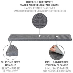 Scurgător de vase gri din diatomit 30x8 cm Damon – Wenko