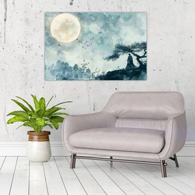 Tablou - Pictură cu lună plină (90x60 cm)