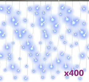 vidaXL Lumini de perdea tip gheață 400 LED-uri albastru 8 funcții 10 m
