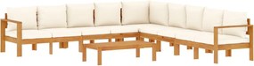 vidaXL Set de canapele de grădină cu perne, 6 piese, lemn masiv acacia