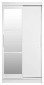 Dulap KOSS 02, cu usi glisante si oglinda, alb, 100x60x200 cm