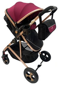 Carucior 2 in 1 reversibil si transformabil, landou sport si geanta cadou - Mov - CPC-08-mov