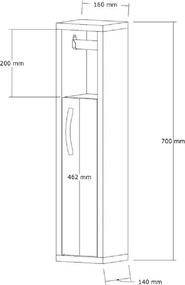 Stand suport toaleta Style Homs, nuc, 70 cm