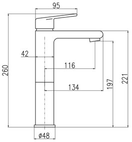 RAV Slezák CO130.0CMATZ - Baterie pentru lavoar COLORADO 26 cm, negru/auriu