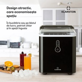 Klarstein Chillout, aparat pentru gheață, bucăți rotunde de gheață, 12 kg / 24 ore, rezervor de apă: 1,5 l, negru