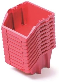 Set de 10 cutii de depozitare fiecare 18,7 x 15,8 x 11,4 cm, rosu