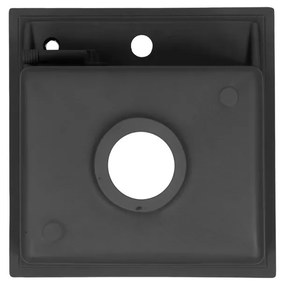 Chiuvetă pătrată Nia din granit, cu o singură cuvă, neagră