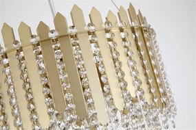 Lustra metal auriu, cristale din sticla Spear 8Lt