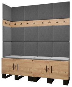 Set mobilier pentru hol Amanda 12 (Stejar artisan + gri închis). 1085959