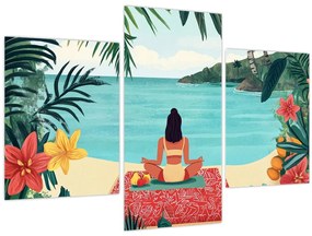 Tablou - Yoghiniță pe plajă (90x60 cm)