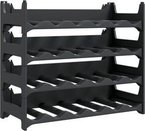 vidaXL Raft de sticle de vin, pentru 24 sticle, PP, stivuibil