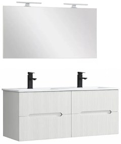 Trent Mobilier de baie 120 cm lavoar ceramic cu oglindă 60x120 cm alb