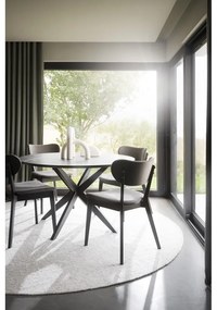 Masă de dining rotundă cu blat cu aspect de lemn de stejar 120x120 cm Calverton - Rowico