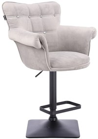HR804KW scaun Catifea Gray cu Bază Neagră