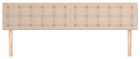Tablii de pat 2 buc, cappuccino 100x5x78 88 cm piele ecologica 2, Cappuccino, 200 x 5 x 78 88 cm
