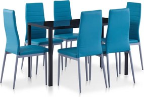 vidaXL Set mobilier de bucătărie, 7 piese, albastru