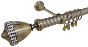 Galerie simpla Vienna teava striata aur antic 25mm (Alege marime: 360 cm)
