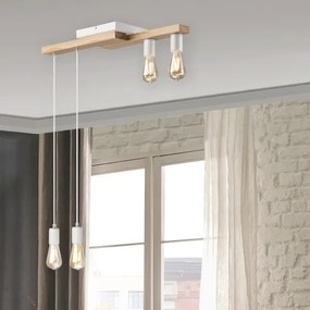 Lustră pe cablu CORTINA 4xE27/15W/230V alb/stejar