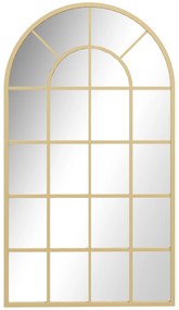 HOMCOM Oglindă de perete, design tip fereastră, oglindă de hol, ramă metalică, 110 x 65 cm, Gold | Aosom Romania