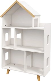 ZONEKIZ Dulap de Depozitare a Jucăriilor, Raft de Cărți cu 3 Nivele, Organizator pentru Camera de Joacă, 65x25x108,5 cm, Alb | Aosom Romania