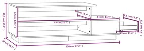 Masuta de cafea, negru, 120x50x40,5 cm, lemn masiv de pin